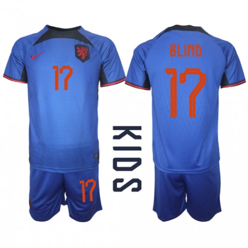 Maillot de foot Pays-Bas Daley Blind #17 Extérieur enfant Monde 2022 Manches Courte (+ pantalon court)